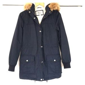 G.H. Bass Hooded Sherpa Utility Parka Anorak in Navy